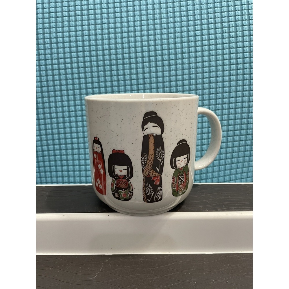 Japanese Folk Art Kokeshi Zhu Dolls Coffee Tea Mug